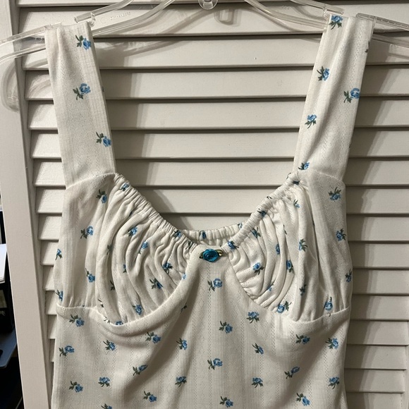 With Jean Bridgette Top | Blue Pointelle - Picture 2 of 2